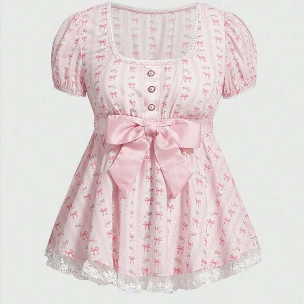 Bow Romwe Blouse🎀💗NWOT